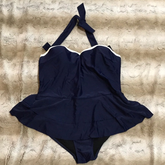 Modcloth Other - High Dive by ModCloth Navy Skirted Swimsuit